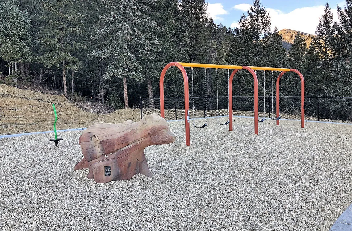 Playground swings in Colorado at King Murphy Elementary 